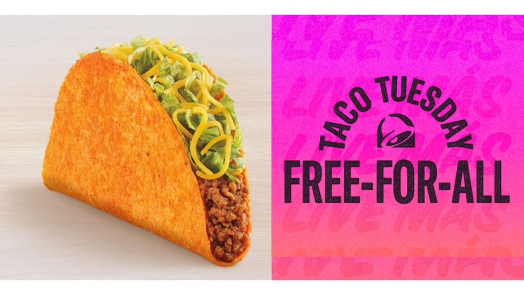 یکی دیگر از تبلیغ‌های موفق در سال گذشته مربوط به بازاریابی برند غذایی free taco Tuesday می‌شد که یک غذای سنتی مکزیکی یعنی «تاکو» است
